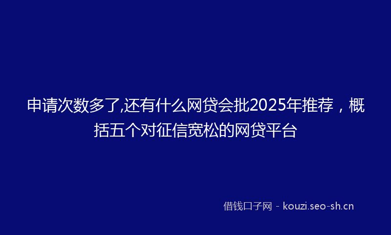申请次数多了,还有什么网贷会批2025年推荐，概括五个对征信宽松的网贷平台