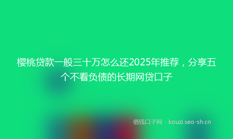 樱桃贷款一般三十万怎么还2025年推荐，分享五个不看负债的长期网贷口子