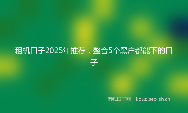租机口子2025年推荐，整合5个黑户都能下的口子
