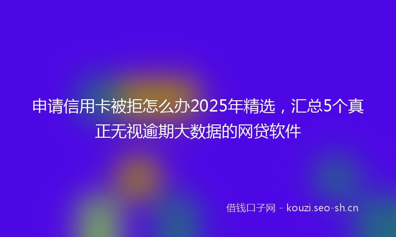 申请信用卡被拒怎么办2025年精选，汇总5个真正无视逾期大数据的网贷软件