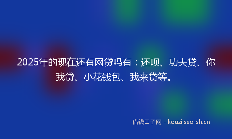 2025年的现在还有网贷吗有：还呗、功夫贷、你我贷、小花钱包、我来贷等。