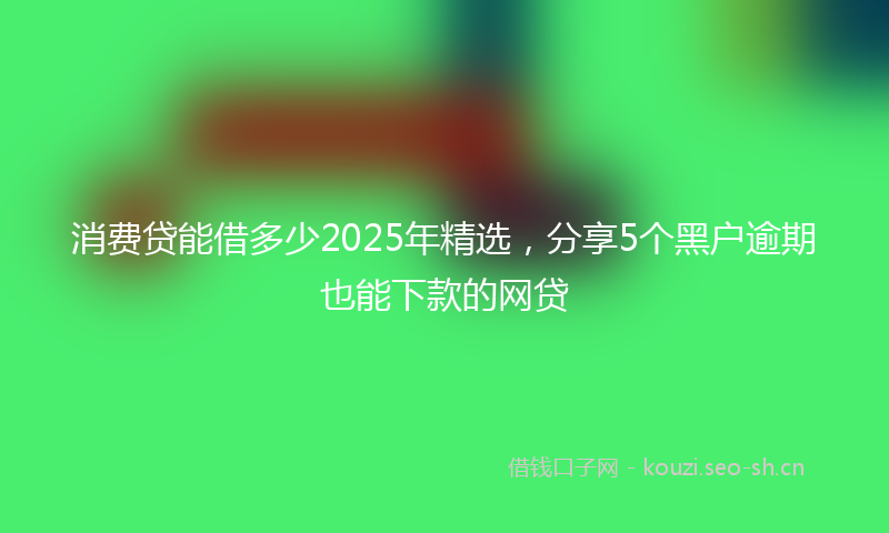 消费贷能借多少2025年精选，分享5个黑户逾期也能下款的网贷