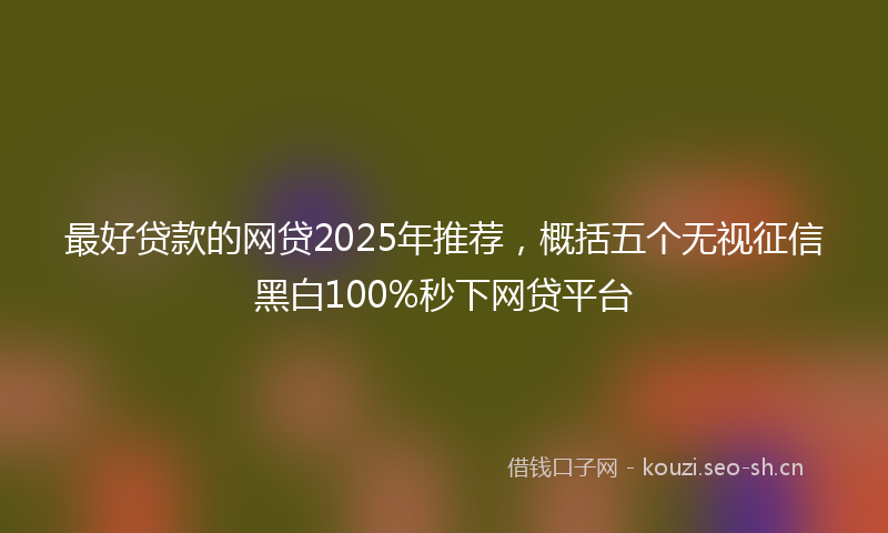 最好贷款的网贷2025年推荐，概括五个无视征信黑白100%秒下网贷平台