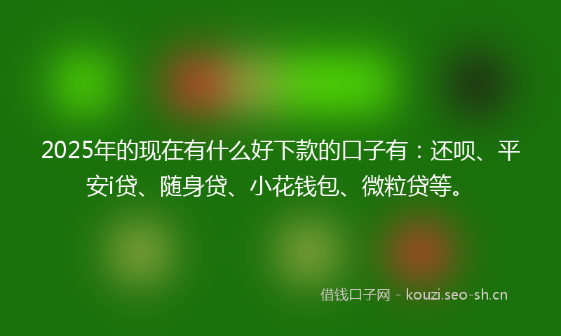 2025年的现在有什么好下款的口子有:还呗、平安i贷、随身贷、小花钱包、微粒贷等。