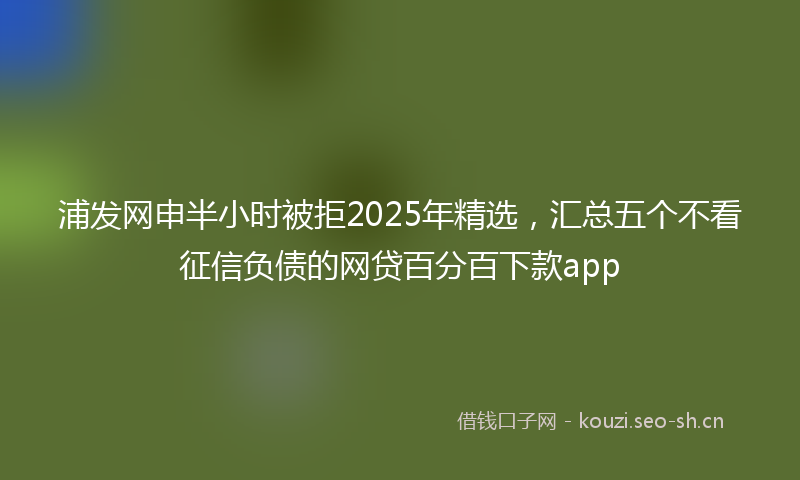 浦发网申半小时被拒2025年精选,汇总五个不看征信负债的网贷百分百下款app