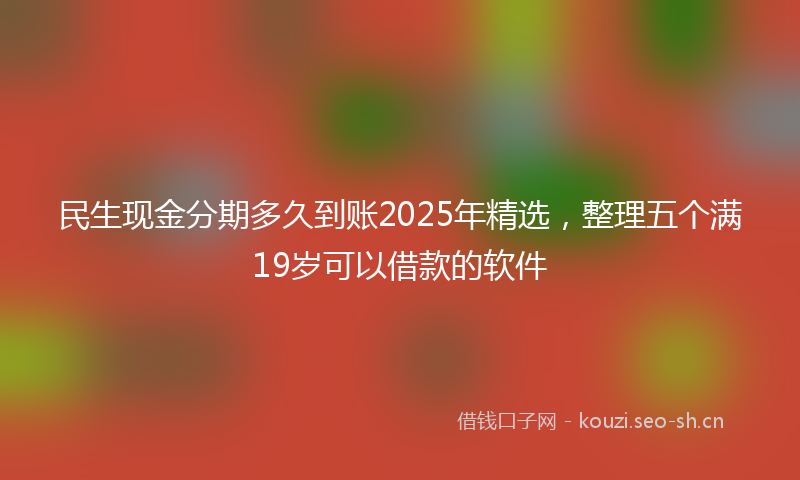 民生现金分期多久到账2025年精选，整理五个满19岁可以借款的软件