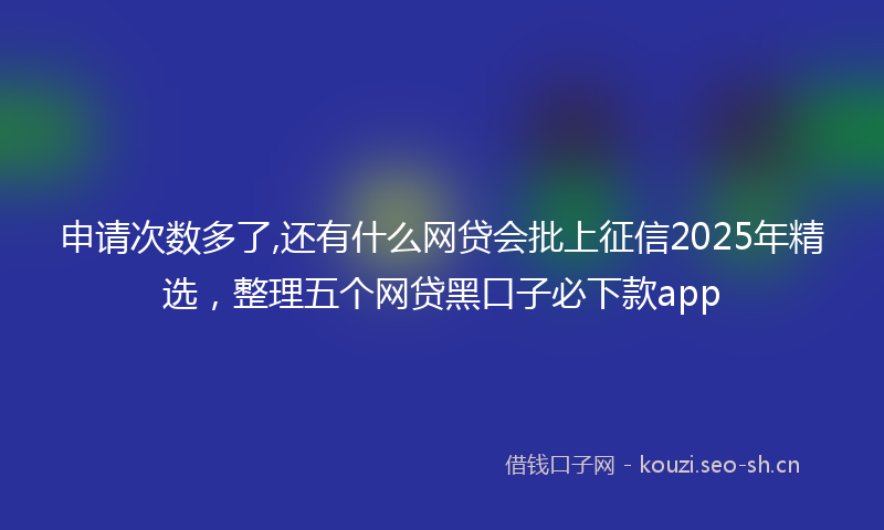 申请次数多了,还有什么网贷会批上征信2025年精选，整理五个网贷黑口子必下款app
