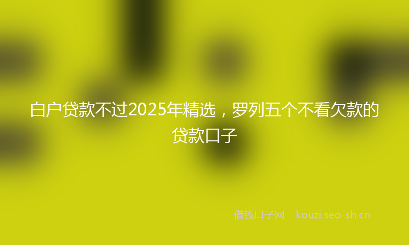 白户贷款不过2025年精选,罗列五个不看欠款的贷款口子
