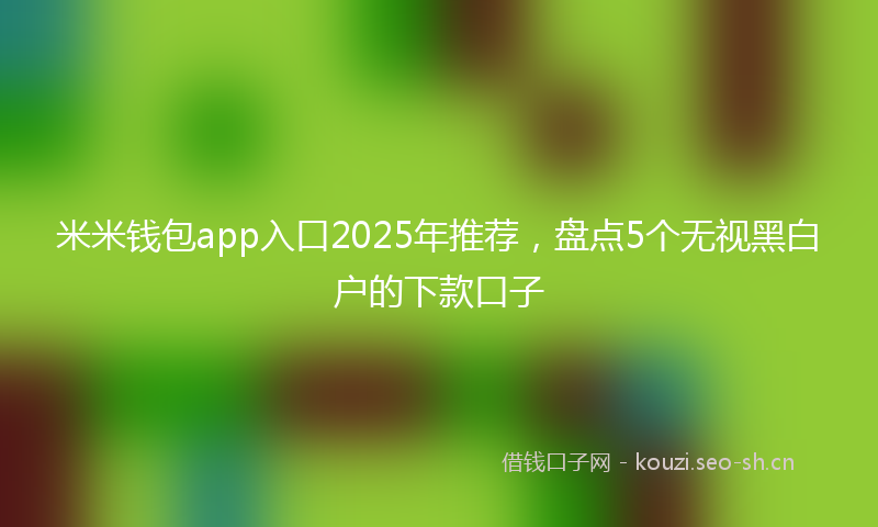 米米钱包app入口2025年推荐，盘点5个无视黑白户的下款口子