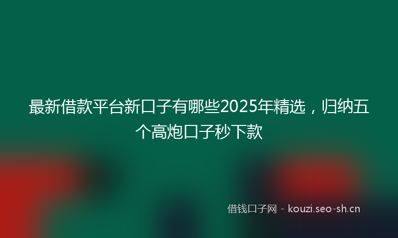 最新借款平台新口子有哪些2025年精选，归纳五个高炮口子秒下款