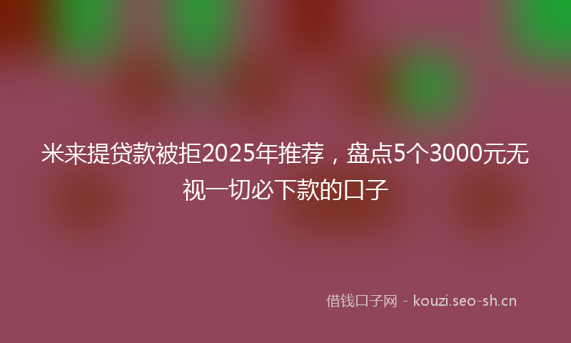 米来提贷款被拒2025年推荐，盘点5个3000元无视一切必下款的口子