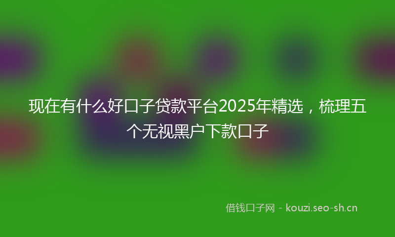 现在有什么好口子贷款平台2025年精选，梳理五个无视黑户下款口子