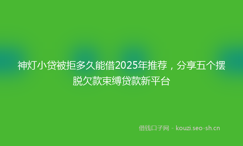 神灯小贷被拒多久能借2025年推荐,分享五个摆脱欠款束缚贷款新平台