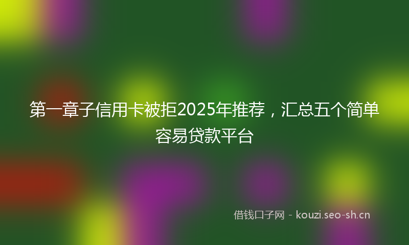 第一章子信用卡被拒2025年推荐，汇总五个简单容易贷款平台