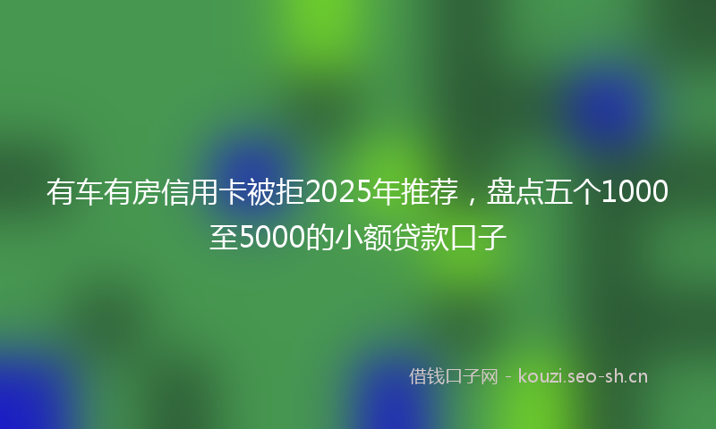 有车有房信用卡被拒2025年推荐，盘点五个1000至5000的小额贷款口子