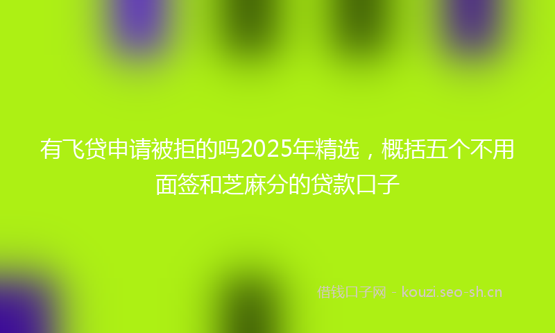 有飞贷申请被拒的吗2025年精选，概括五个不用面签和芝麻分的贷款口子
