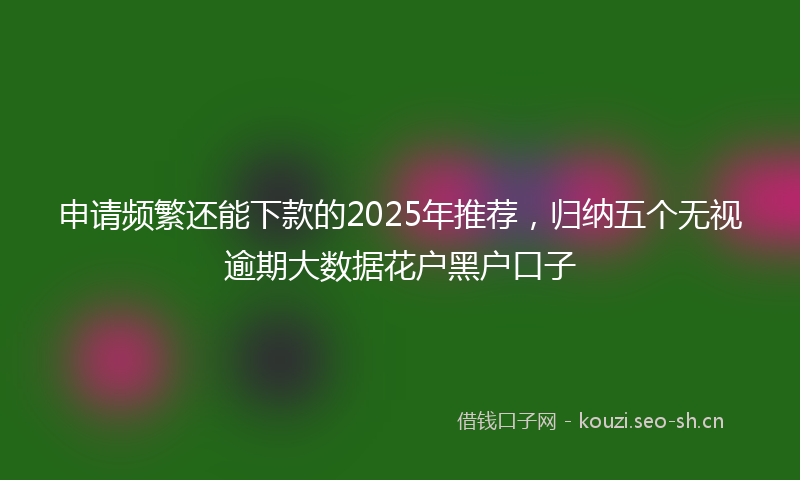申请频繁还能下款的2025年推荐,归纳五个无视逾期大数据花户黑户口子