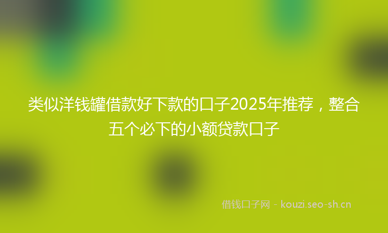 类似洋钱罐借款好下款的口子2025年推荐，整合五个必下的小额贷款口子