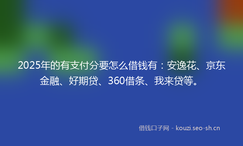 2025年的有支付分要怎么借钱有：安逸花、京东金融、好期贷、360借条、我来贷等。