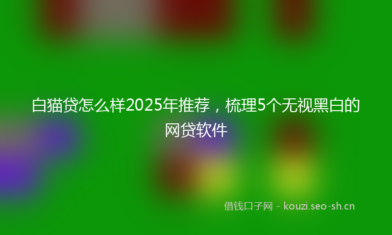 白猫贷怎么样2025年推荐，梳理5个无视黑白的网贷软件
