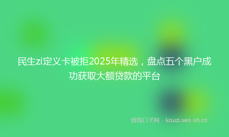 民生zi定义卡被拒2025年精选，盘点五个黑户成功获取大额贷款的平台