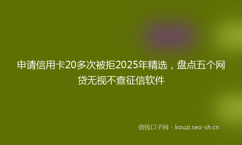申请信用卡20多次被拒2025年精选，盘点五个网贷无视不查征信软件