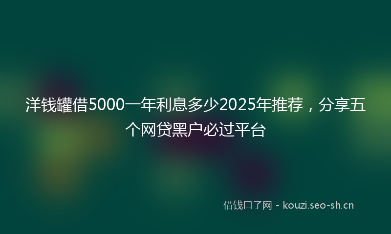 洋钱罐借5000一年利息多少2025年推荐，分享五个网贷黑户必过平台