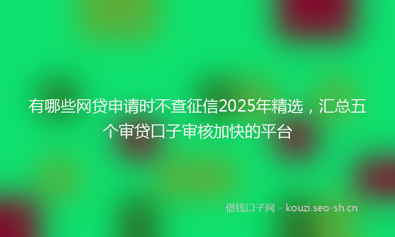 有哪些网贷申请时不查征信2025年精选，汇总五个审贷口子审核加快的平台