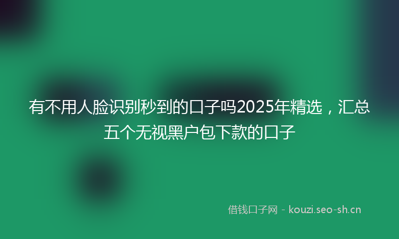 有不用人脸识别秒到的口子吗2025年精选，汇总五个无视黑户包下款的口子