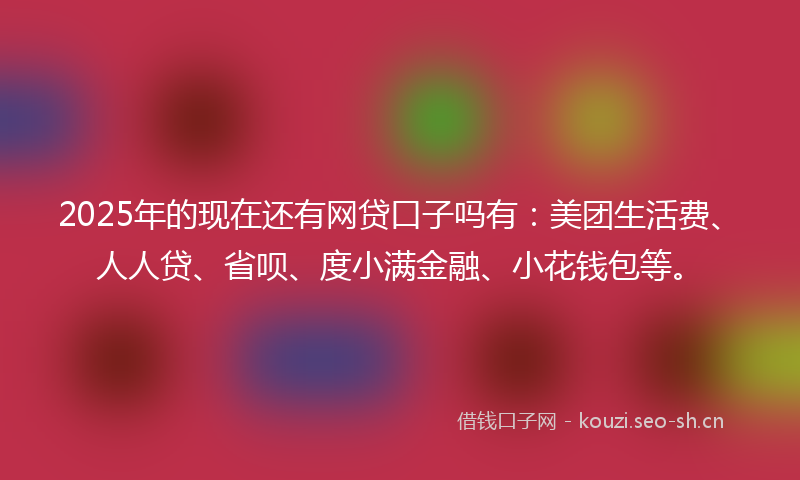 2025年的现在还有网贷口子吗有：美团生活费、人人贷、省呗、度小满金融、小花钱包等。