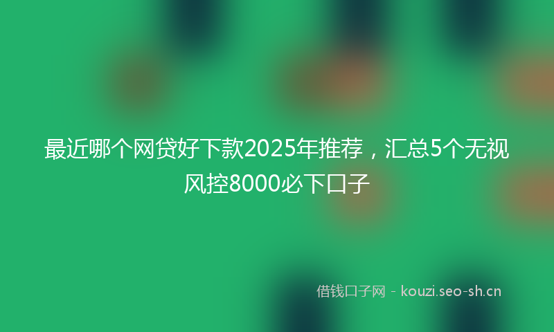 最近哪个网贷好下款2025年推荐，汇总5个无视风控8000必下口子