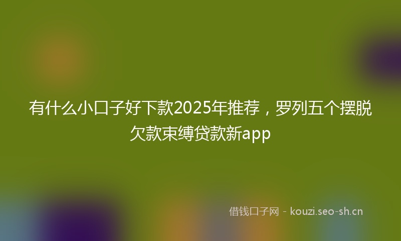 有什么小口子好下款2025年推荐，罗列五个摆脱欠款束缚贷款新app