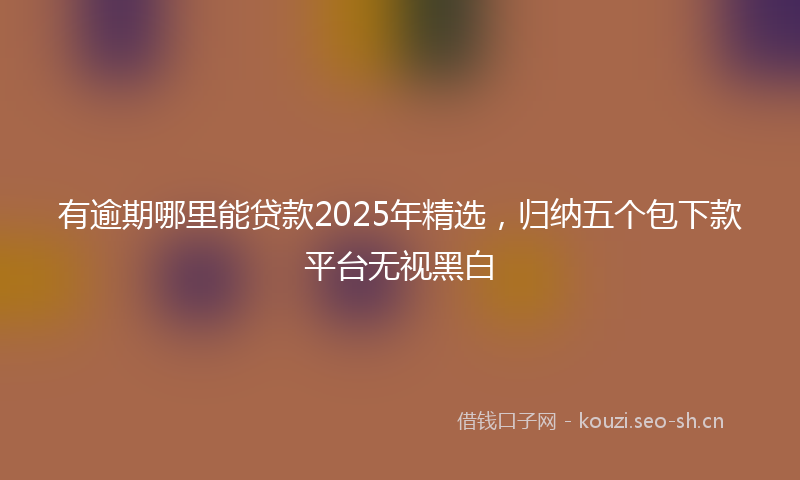有逾期哪里能贷款2025年精选，归纳五个包下款平台无视黑白