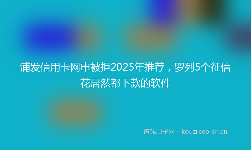 浦发信用卡网申被拒2025年推荐，罗列5个征信花居然都下款的软件