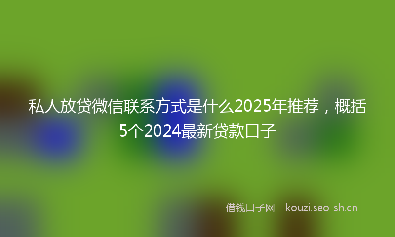 私人放贷微信联系方式是什么2025年推荐，概括5个2024最新贷款口子