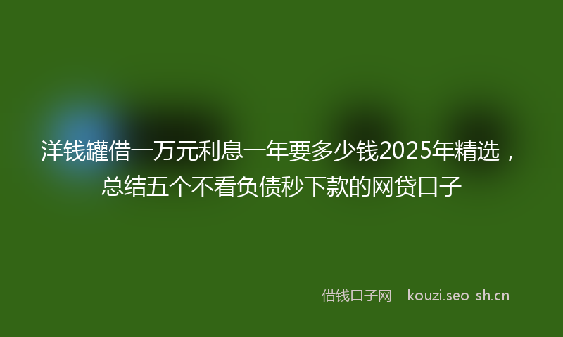 洋钱罐借一万元利息一年要多少钱2025年精选，总结五个不看负债秒下款的网贷口子