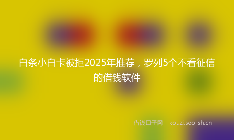 白条小白卡被拒2025年推荐，罗列5个不看征信的借钱软件