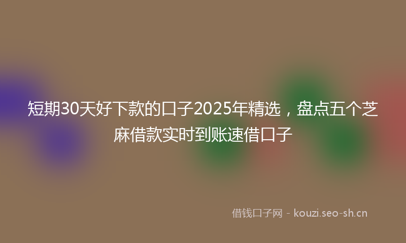 短期30天好下款的口子2025年精选，盘点五个芝麻借款实时到账速借口子