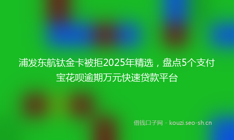 浦发东航钛金卡被拒2025年精选，盘点5个支付宝花呗逾期万元快速贷款平台