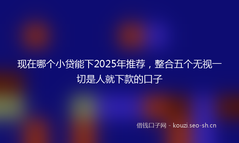 现在哪个小贷能下2025年推荐,整合五个无视一切是人就下款的口子