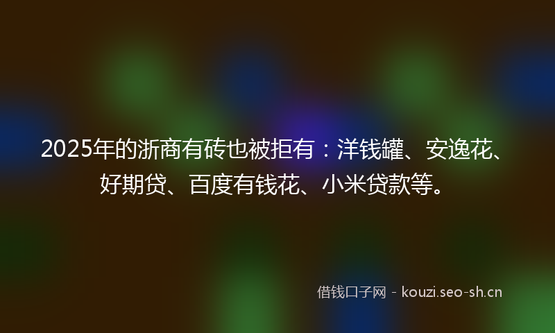 2025年的浙商有砖也被拒有：洋钱罐、安逸花、好期贷、百度有钱花、小米贷款等。