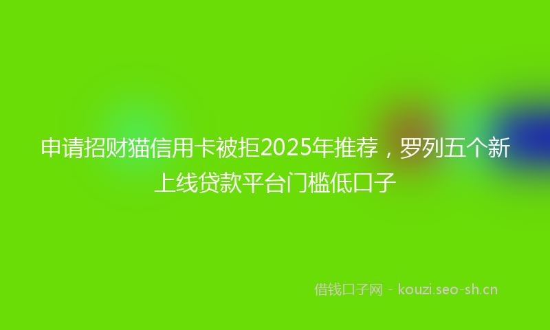 申请招财猫信用卡被拒2025年推荐，罗列五个新上线贷款平台门槛低口子