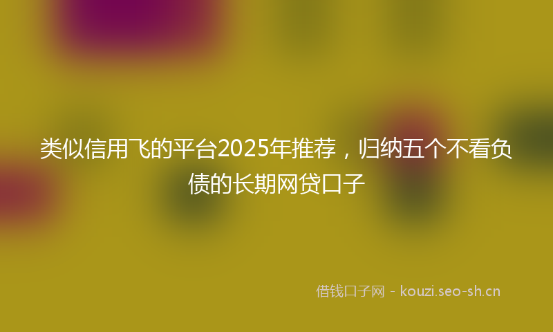 类似信用飞的平台2025年推荐，归纳五个不看负债的长期网贷口子