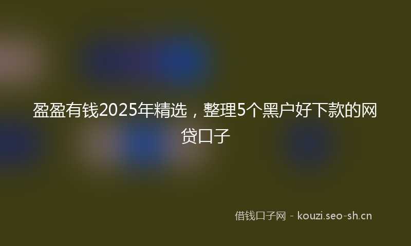 盈盈有钱2025年精选,整理5个黑户好下款的网贷口子