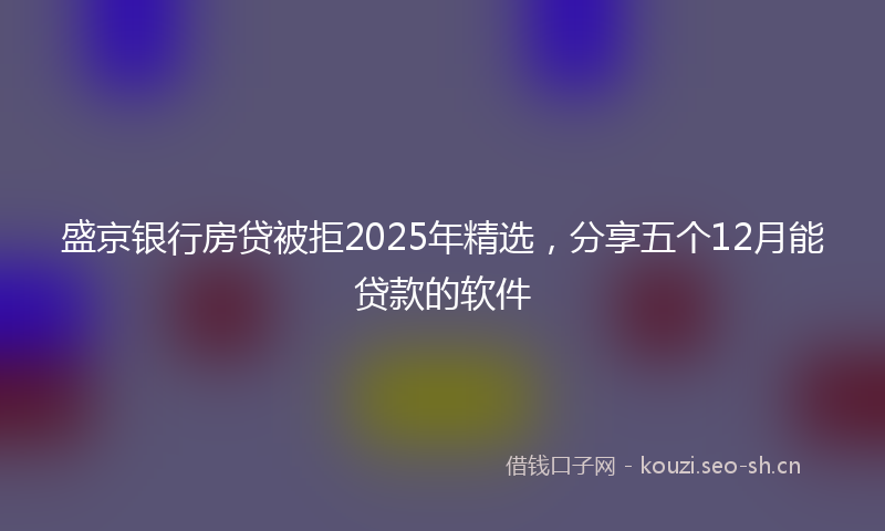 盛京银行房贷被拒2025年精选，分享五个12月能贷款的软件