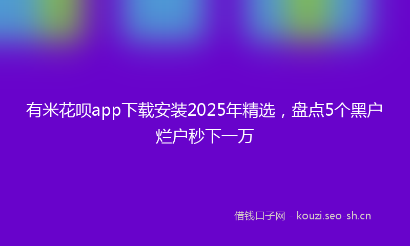 有米花呗app下载安装2025年精选，盘点5个黑户烂户秒下一万