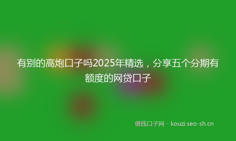 有别的高炮口子吗2025年精选，分享五个分期有额度的网贷口子