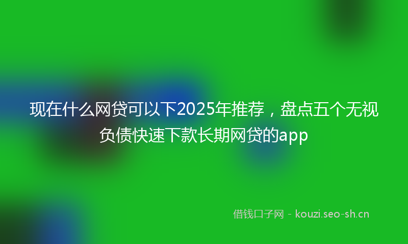 现在什么网贷可以下2025年推荐，盘点五个无视负债快速下款长期网贷的app