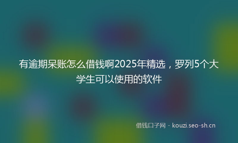 有逾期呆账怎么借钱啊2025年精选，罗列5个大学生可以使用的软件
