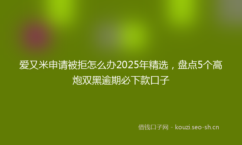 爱又米申请被拒怎么办2025年精选，盘点5个高炮双黑逾期必下款口子